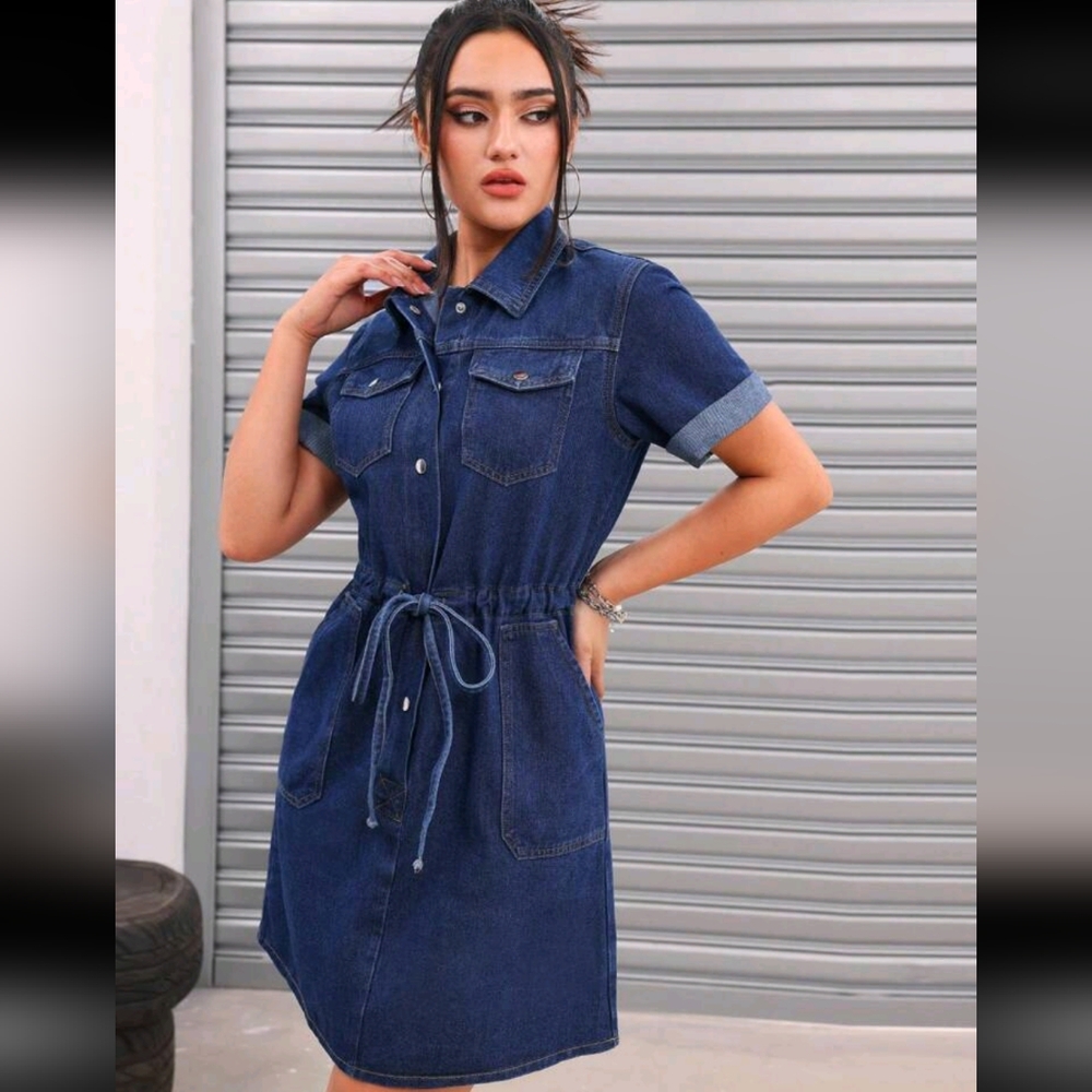 Denim Blue Midi Dress